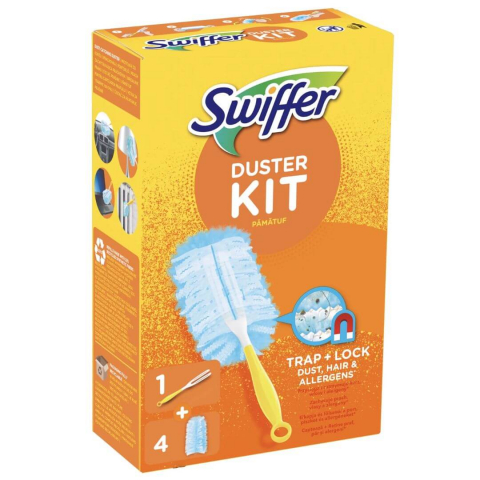 Solutie curatat mobila - Pamatuf praf Swiffer Duster Kit cu 4 rezerve - Curatare rapida si eficienta