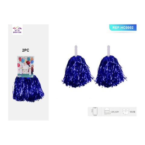 Accesorii pentru petrecere - Pampoane PartyGo, albastru, HC0002, set 2 buc