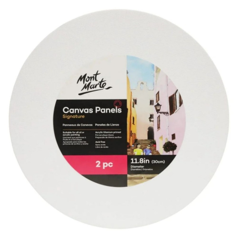 Art & Craft si Artizanat - Panza pictura 30x30cm, Mont Marte, CMPR0030, rotunda, 3mm x 2buc/set, (carton panzat)