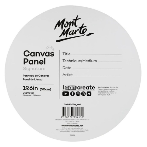 Panza pictura 50x50cm, Mont Marte, CMPR0050, rotunda, 3mm (carton panzat) [3]