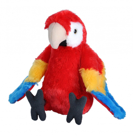 Jucării și Jocuri pentru copii - Papagal Macaw Stacojiu - Jucarie Plus Wild Republic 20 cm