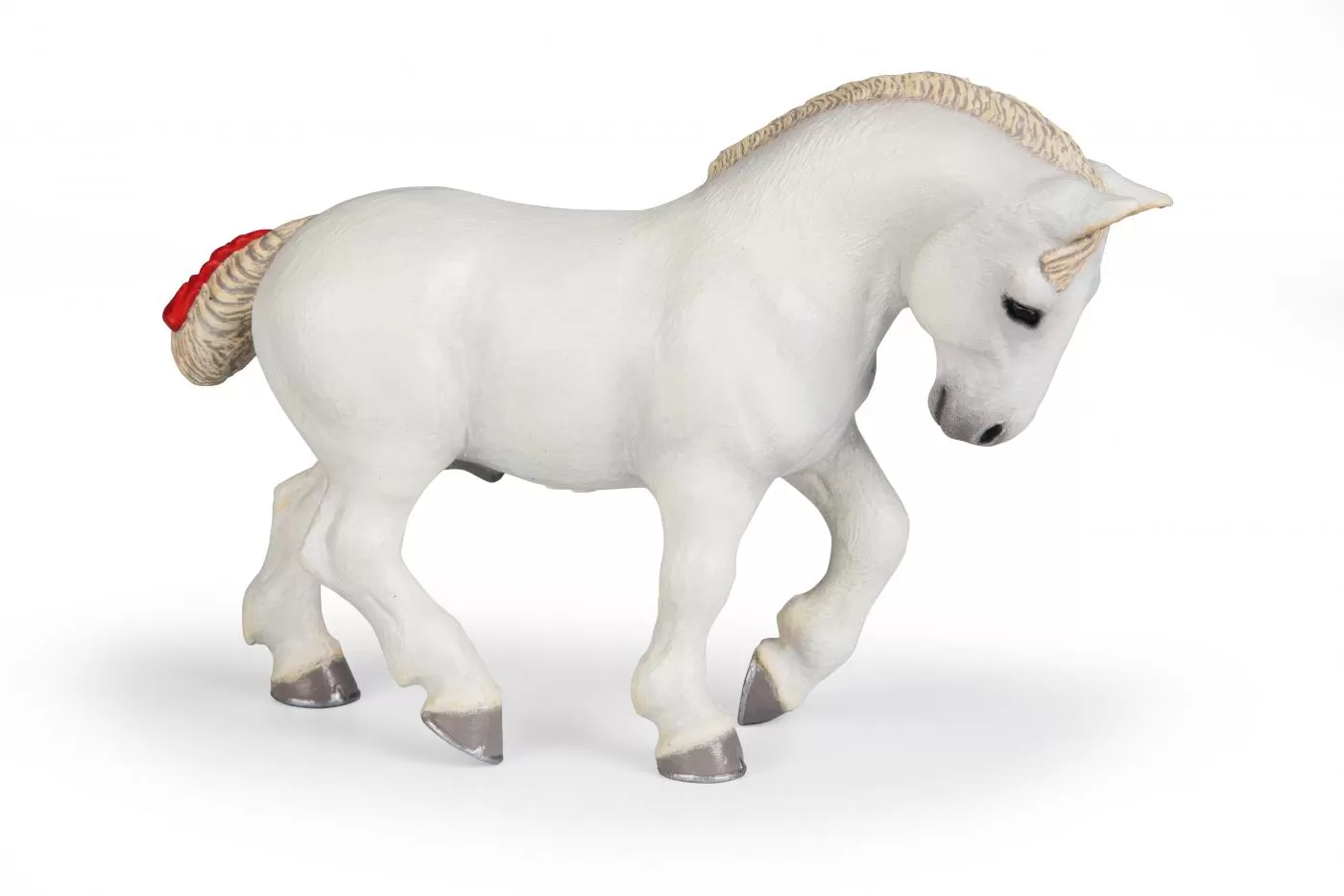 Jucării și Jocuri pentru copii - Papo figurina percheron alb cal de povara, varsta de la 3 ani la +15 ani