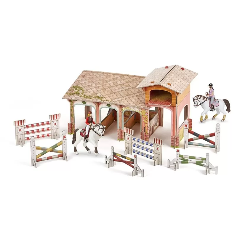 Jucării și Jocuri pentru copii - Papo figurina set poney club-boxa carton+4 figurine, varsta de la 3 ani la +15 ani