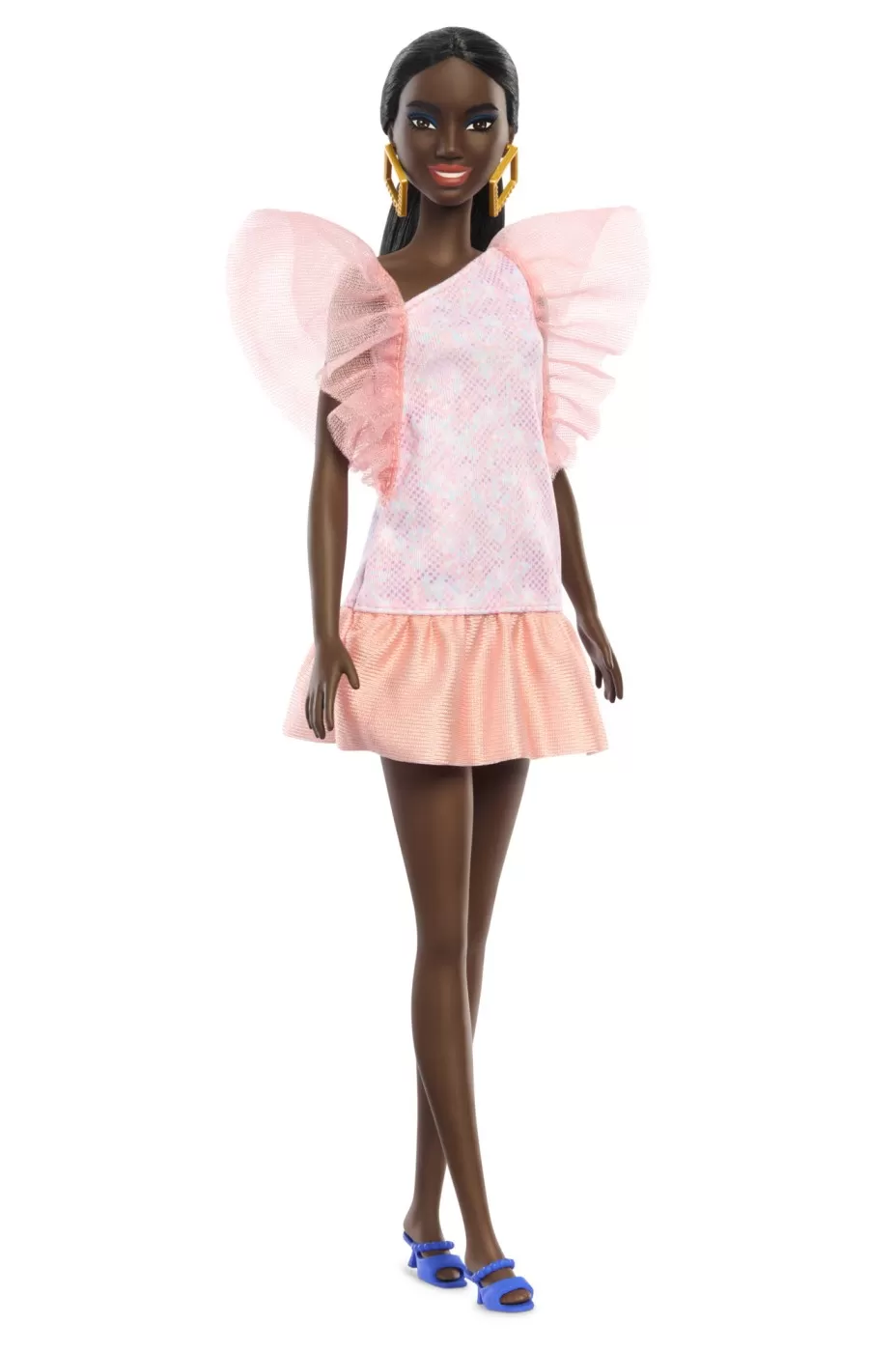Papusa barbie fashionista afro-americana cu rochie peach, varsta de la 3 ani la 12 ani [3]