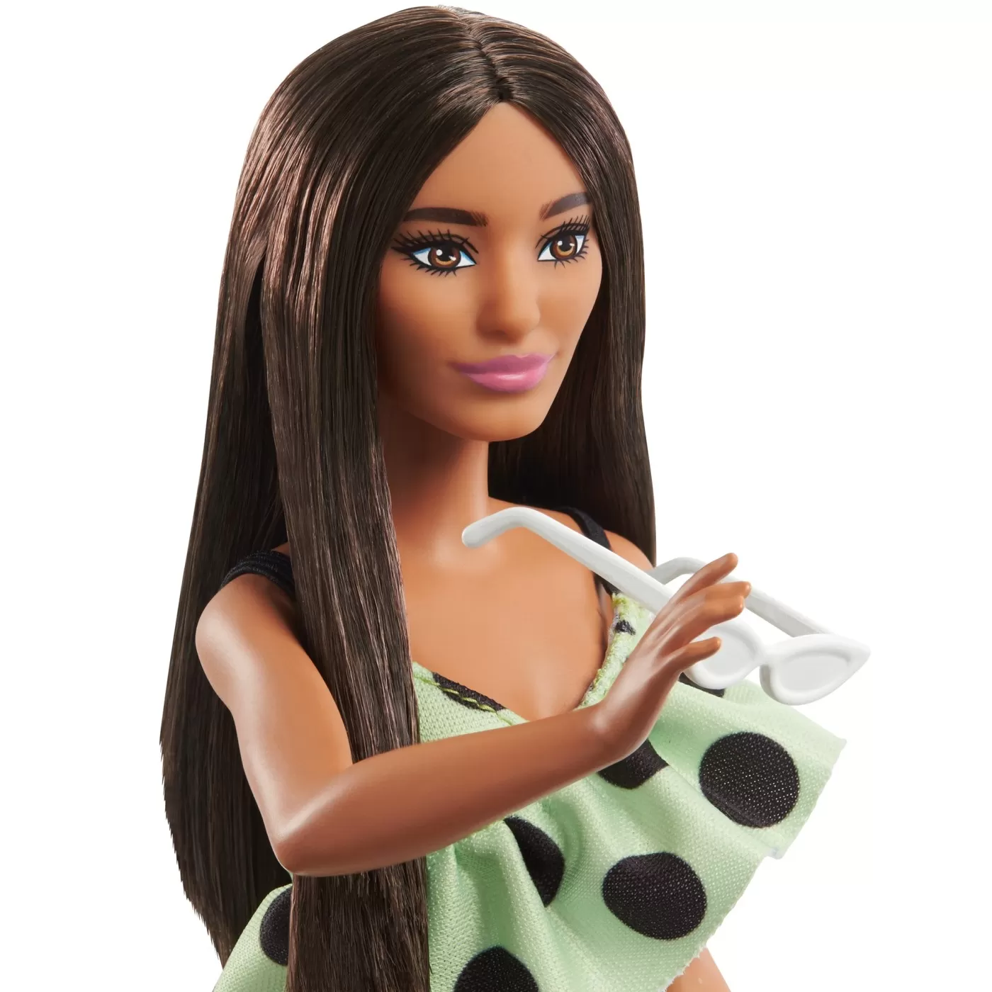 Papusa barbie fashionista bruneta cu salopeta verde, varsta de la 3 ani la 12 ani [5]