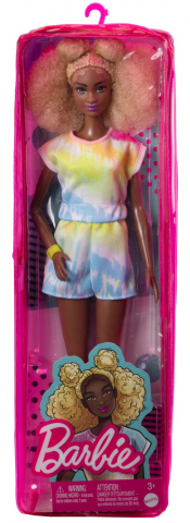 Jucării și Jocuri pentru copii - Papusa barbie fashionista cu par afro blond, varsta de la 3 ani la 12 ani