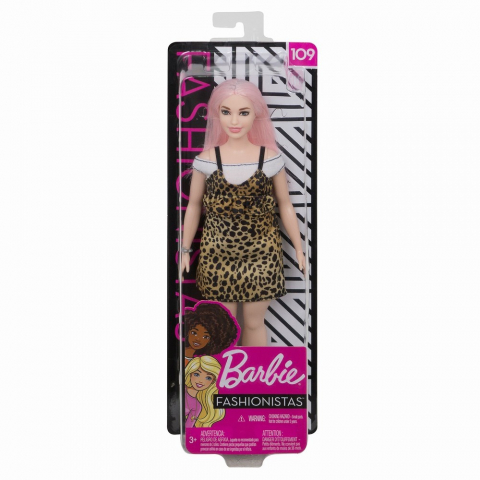 Jocuri de rol - Papusa barbie fashionista cu parul roz, varsta de la 3 ani la 12 ani