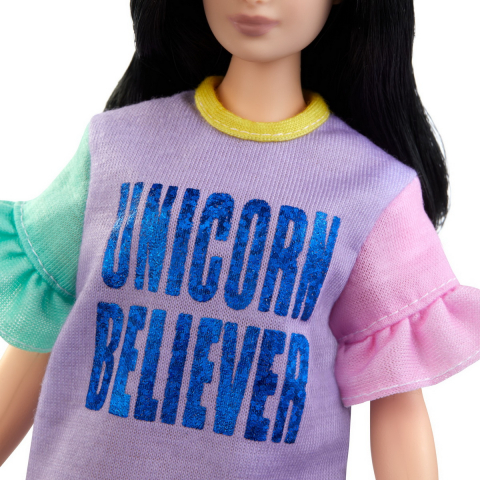 Papusa barbie fashionista cu rochita unicorn believer, varsta de la 3 ani la 10 ani [4]