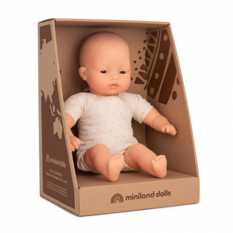 Jucării și Jocuri pentru copii - Papusa bebelus asiatic 32 cm in cutie, cu corp moale
