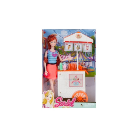 Jucării și Jocuri pentru copii - Papusa - fata cu stand de inghetata, 29cm, 3+ ani, MegaCreative, 445285