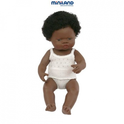 Jucării și Jocuri pentru copii - Papusa fetita africana Miniland 38 cm