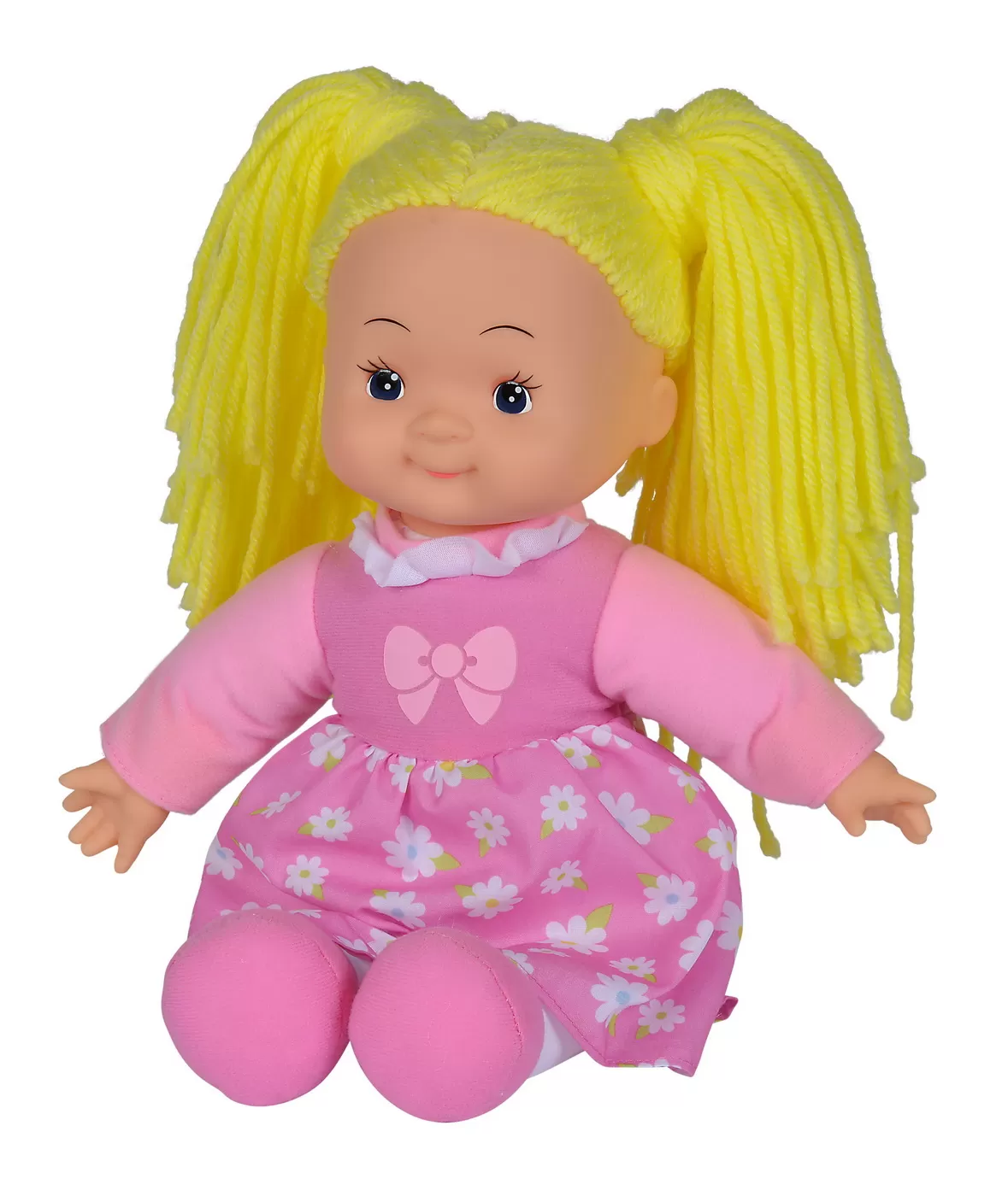 Papusa flower dolly din material textil 38cm cu parul galben, varsta de la 1 an la 12 ani [1]
