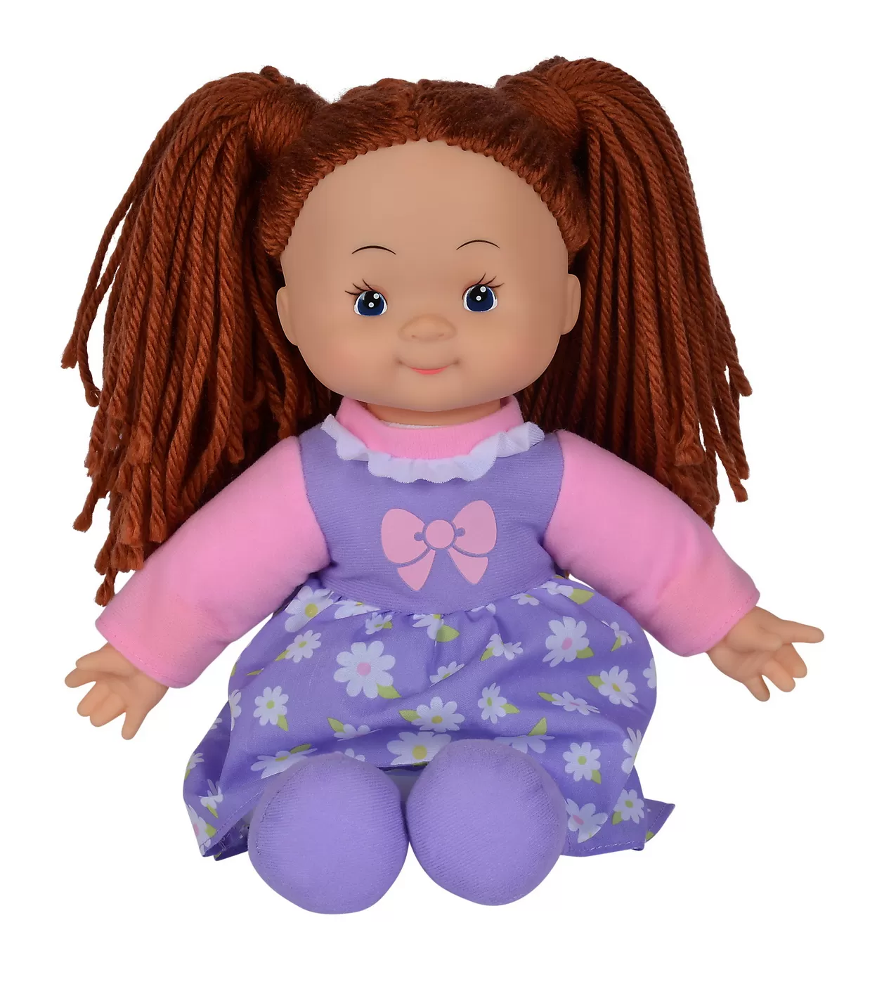 Papusa flower dolly din material textil 38cm cu parul maroniu, varsta de la 1 an la 12 ani [1]