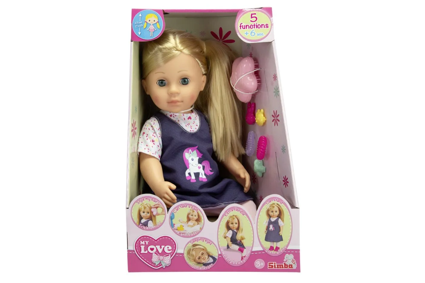 Jucării și Jocuri pentru copii - Papusa my love interactiva cu accesorii 43cm, copii varsta 3 ani pana la 7 ani