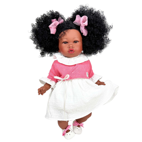 Jucării și Jocuri pentru copii - Papusa Nines D'Onil, Addis Bailarina, cu sunete, Afro, cu miros de vanilie, 45 cm, copii varsta 3 ani+,6 ani+,8 ani+