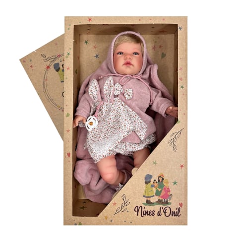 Papusa Nines D'Onil, Celia, nou-nascut, premium, cu parul blond, cu miros de vanilie, 1700 gr, 48 cm, copii varsta 3 ani+,6 ani+,8 ani+ [5]