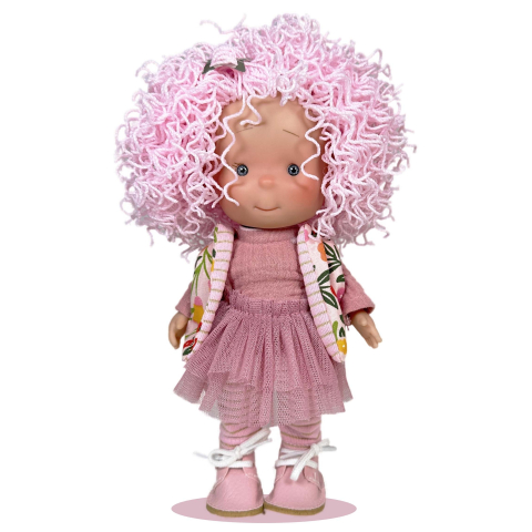 Jucării și Jocuri pentru copii - Papusa Nines D'Onil, Colectia Little Pippa, Pippa Pink Wool, cu miros de vanilie, 23 cm