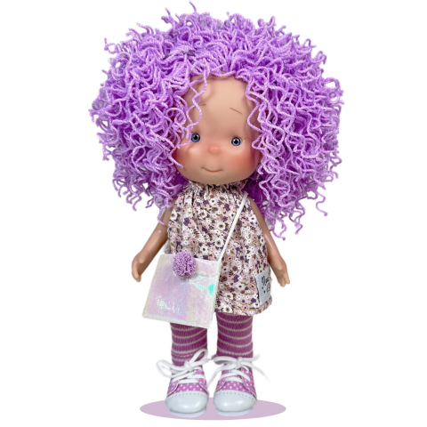 Jucării și Jocuri pentru copii - Papusa Nines D'Onil, Colectia Little Pippa, Pippa Purple Wool, cu miros de vanilie, 23 cm