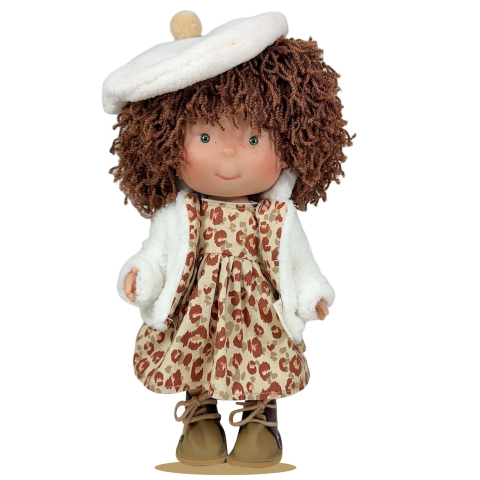 Jucării și Jocuri pentru copii - Papusa Nines D'Onil, Pippa Brown Wool, cu miros de vanilie, cu miros de vanilie, 30 cm