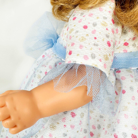 Papusa Nines D'Onil, Susette Tul, cu parul blond, cu sunete, cu funda albastra, cu miros de vanilie, 45 cm, copii varsta 3 ani+,6 ani+,8 ani+ [3]