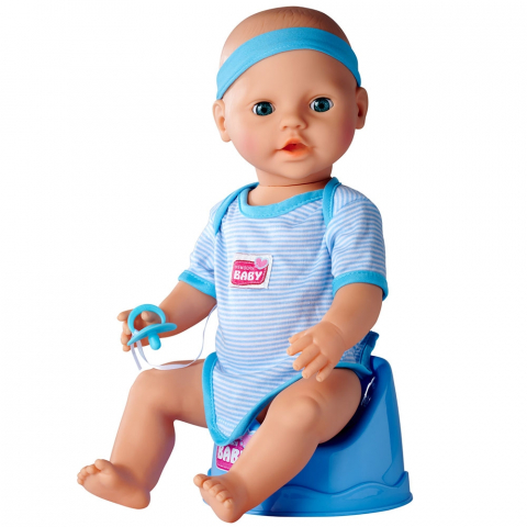 Papusa Simba New Born Baby, Baby Doll 43 cm cu accesorii albastru [2]