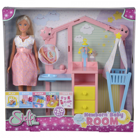 Papusa Simba Steffi Love Newborn Baby Room 29 cm cu figurina si accesorii [10]