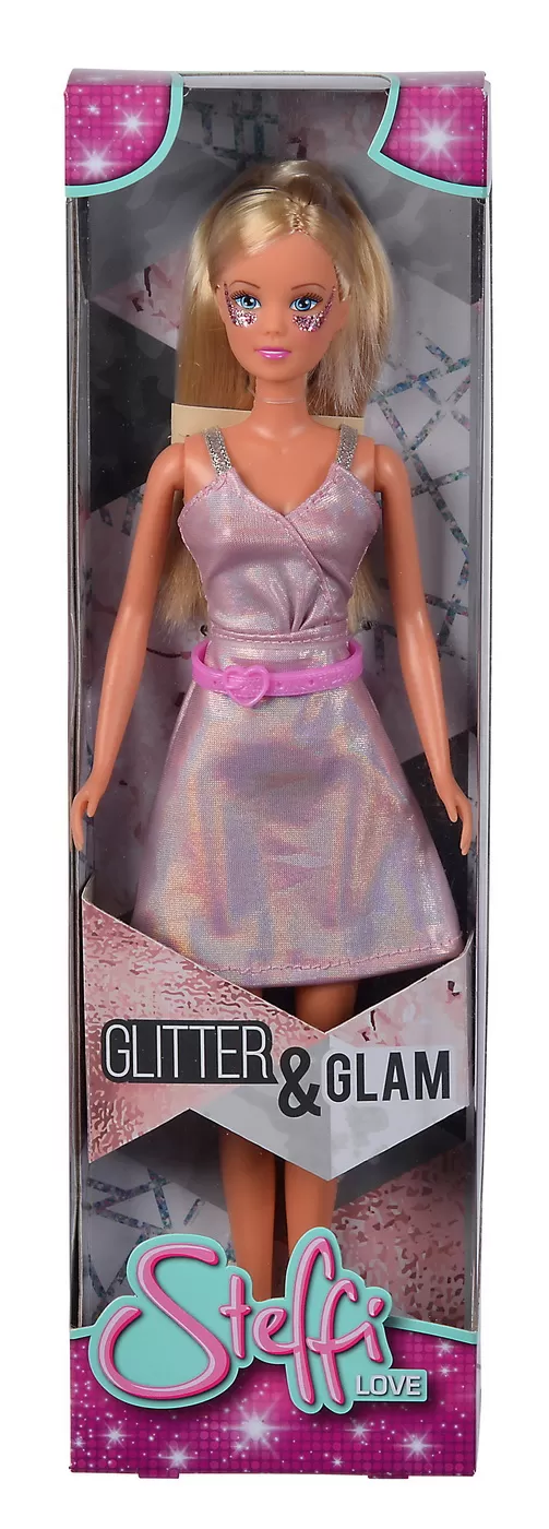 Jucării și Jocuri pentru copii -  papusa steffi glitter glam cu rochie roz, copii varsta 3 ani pana la 10 ani