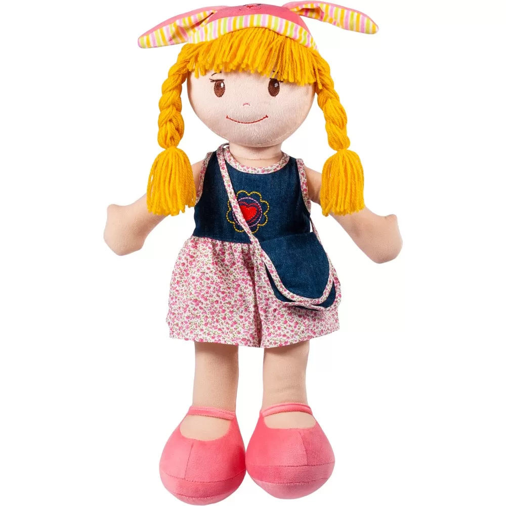 Jucării și Jocuri pentru copii - Papusica de plus polina 50cm, varsta de la 0 luni la +15 ani