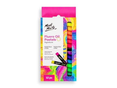 Art & Craft si Artizanat - Pastel ulei fluoro Mont Marte 12 buc/set