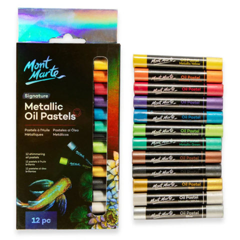Pastel ulei metalizat Mont Marte 12 buc/set [1]