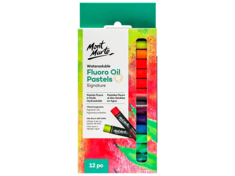 Art & Craft si Artizanat - Pastel ulei solubil fluoro Mont Marte 12 buc/set