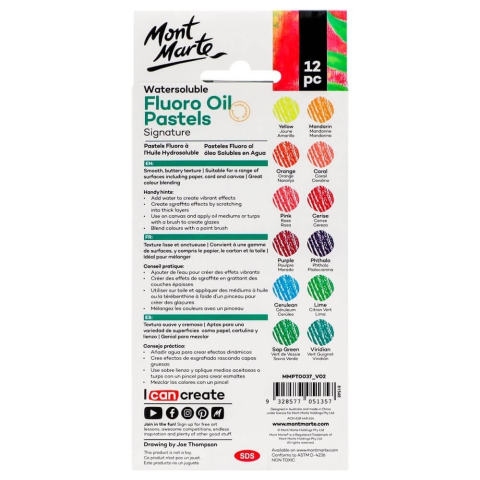 Pastel ulei solubil fluoro Mont Marte 12 buc/set [1]