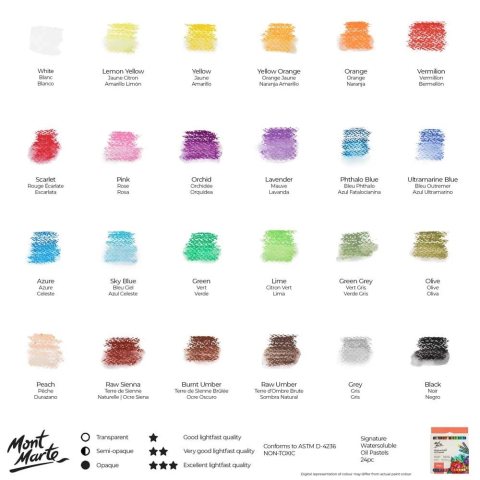 Pastel ulei solubil Mont Marte 24 buc/set [9]