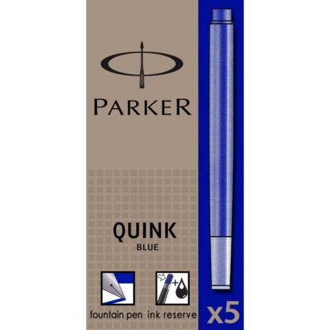 Patroane cerneala lungi (rezerve) Parker Quink 1950384, cerneala albastra, set 5 buc [1]