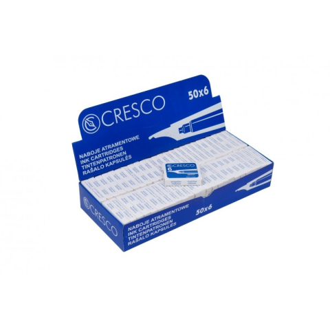 Patroane cerneala scurte (rezerve) Cresco 80021, cerneala albastra, set 6 buc [3]