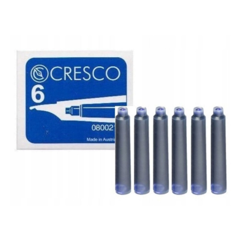 Rechizite Școlare - Patroane cerneala scurte (rezerve) Cresco 80021, cerneala albastra, set 6 buc