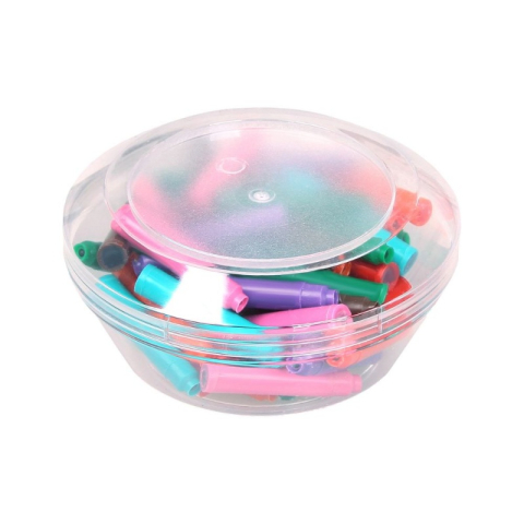 Rechizite Școlare - Patroane cerneala scurte (rezerve) Cresco 800481, cerneala diverse culori, cutie plastic OZN cu 50 buc