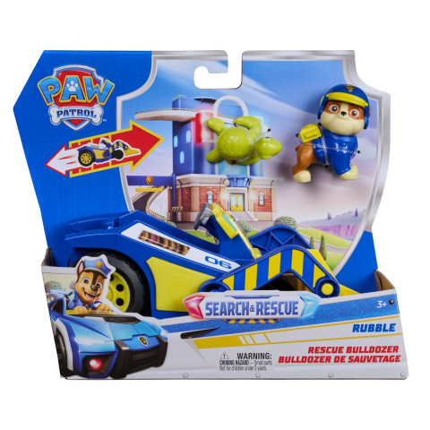 Jucării și Jocuri pentru copii - Patrula catelusilor cautare si salvare set figurina rubble si vehicul buldozer copii 3 ani - 10 ani