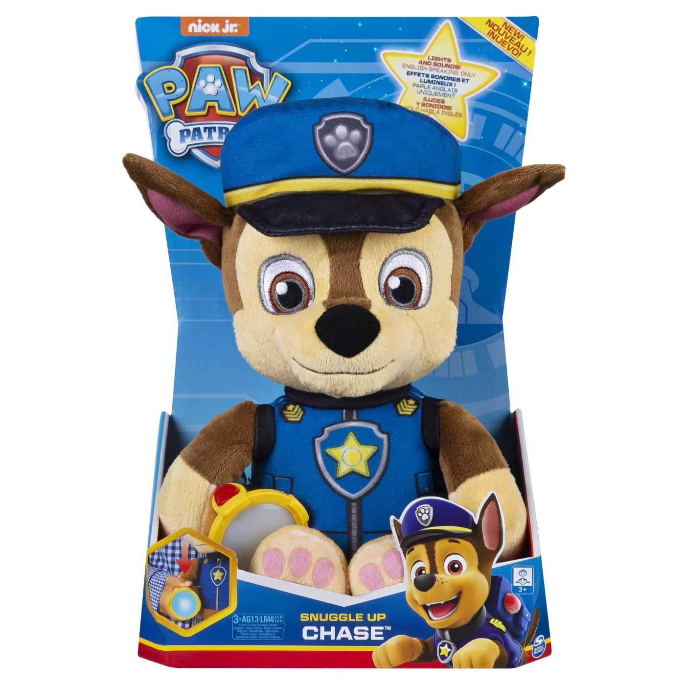 Jucării bebeluși - Patrula catelusilor plus snuggle up chase cu burtica luminoasa, varsta de la 3 ani la 12 ani