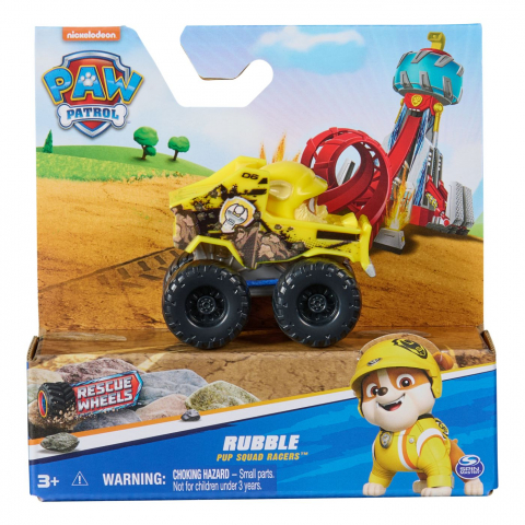 Jucării și Jocuri pentru copii - Patrula catelusilor pup squad racers rescue wheels vehicul metalic rubble scara 1:55, varsta de la 3 ani la 7 ani