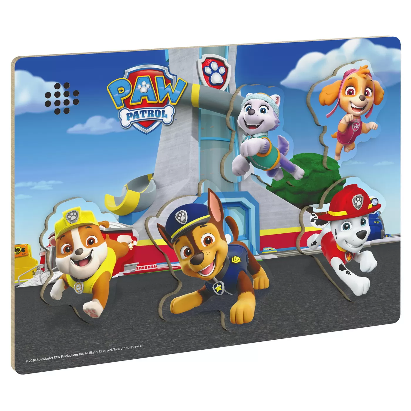 Patrula catelusilor, Puzzle din lemn cu 5 piese, sunete si forme [1]