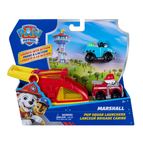 Jucării și Jocuri pentru copii - Patrula catelusilor set figurina marshall  si vehicul cu lansator copii varsta 3 ani - 8 ani