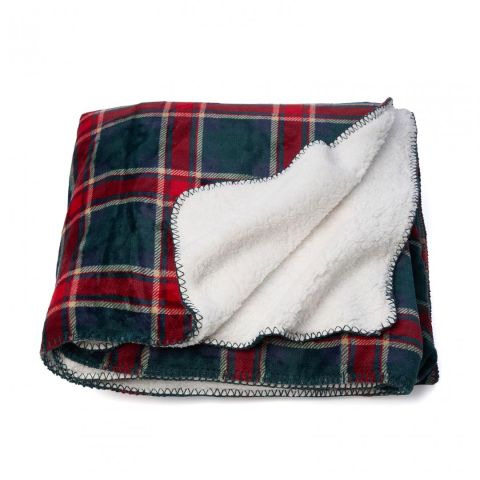 Paturi si cuverturi - Patura blanita carouri rosu 160x200 cm