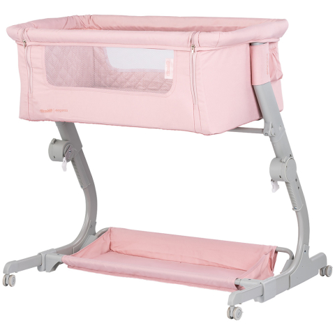 Camera copilului - Patut co-sleeper Chipolino Eleganza cu laterala culisanta pink marshmallow