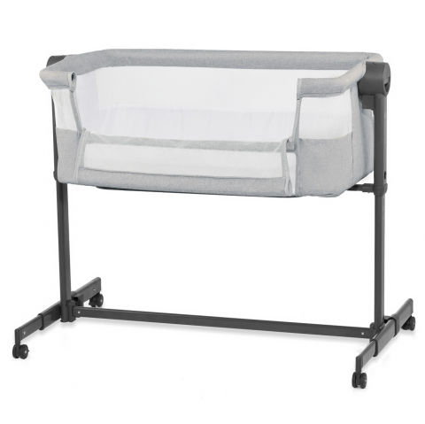 Patut co-sleeper kinderkraft neste up 2, gri deschis, varsta de la 0 luni la 9 luni [4]