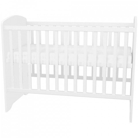 Patut copii din lemn cu sertar Hubners Matei 120x60 cm alb cu stelute [4]