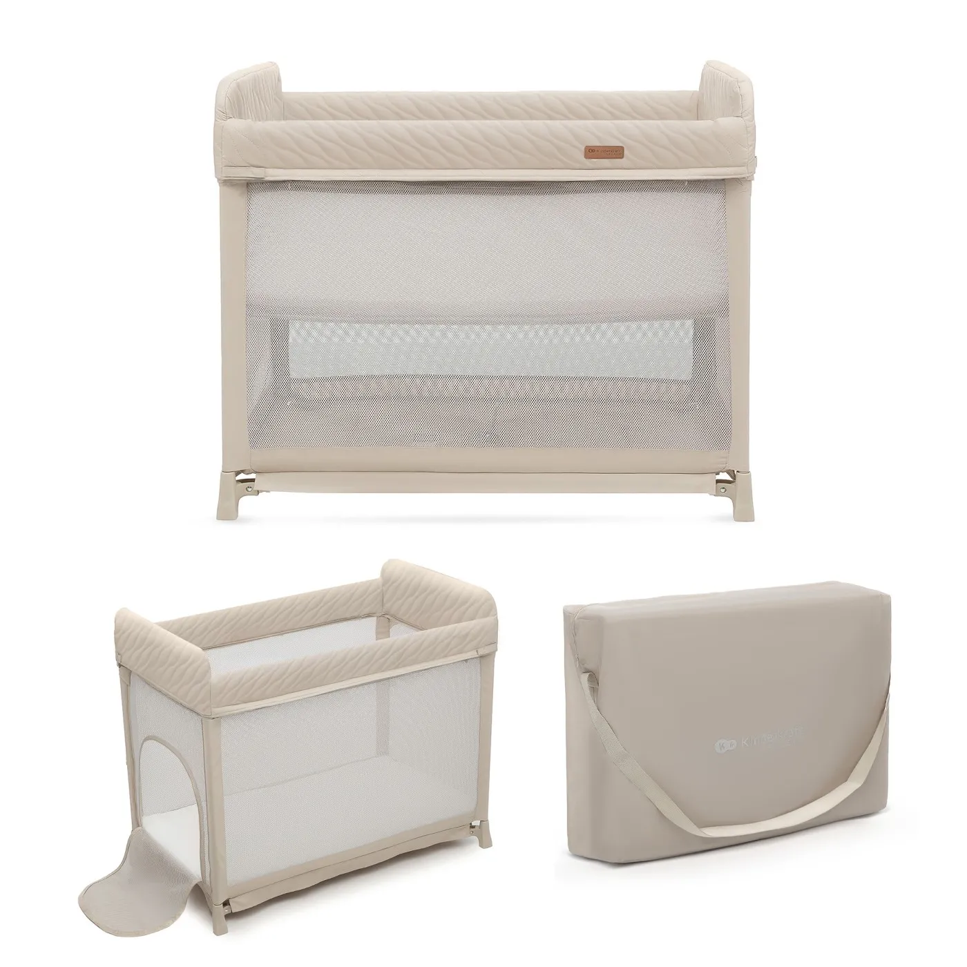 Camera copilului - Patut de calatorie kinderkraft moon dream, beige, copii varsta 0 luni pana la 3 ani