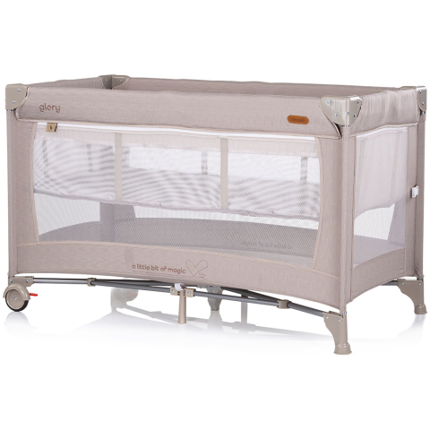 Patut pliabil Chipolino Glory cu laterala culisanta tiramisu [2]