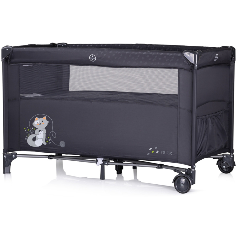 Patut pliabil Chipolino Relax anthracite cu laterala culisanta [2]