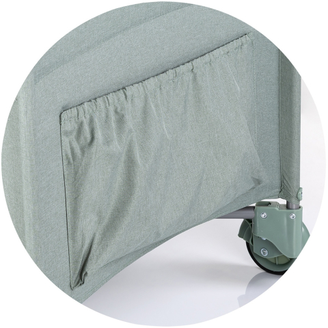 Patut pliabil Chipolino Relax basil linen cu laterala culisanta [4]